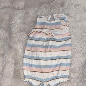 Carter's Striped One Piece - Blue, Pink, White, Brown